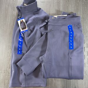 32 Degrees Heat Womens 2 Piece Joggers With Zip Up Jacket Blue Large NWT